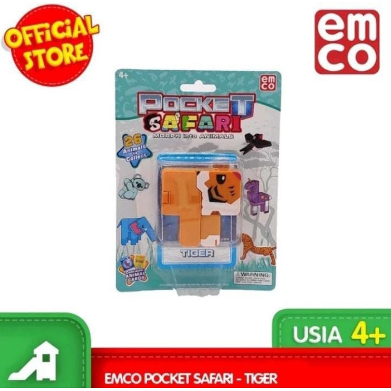 EMCO POCKET SAFARI TIGER T HURUF T ALPHABET T ORIGINAL mainan PREMIUM HARIMAU DIKIRIM SESUAI GAMBAR 