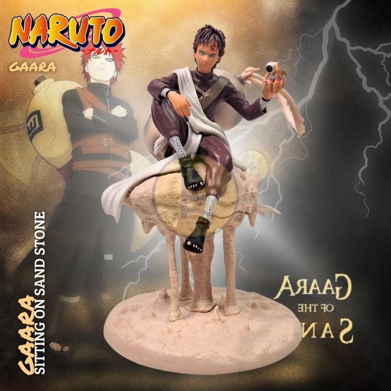 Action Figure Gaara Statue Naruto Sitting On Sand Stone Kazekage