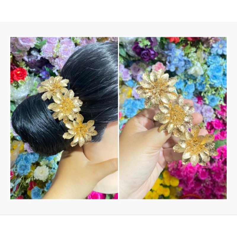 Semanggi rambut/Jepit rambut/Semanggi rambut motif bunga/Semanggi bunga