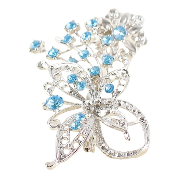 Bros Jilbab Hijab Kepala Kerudung Bunga B-102 Brooch Flower Crystal Blink Bling Bling Pernak Pernik