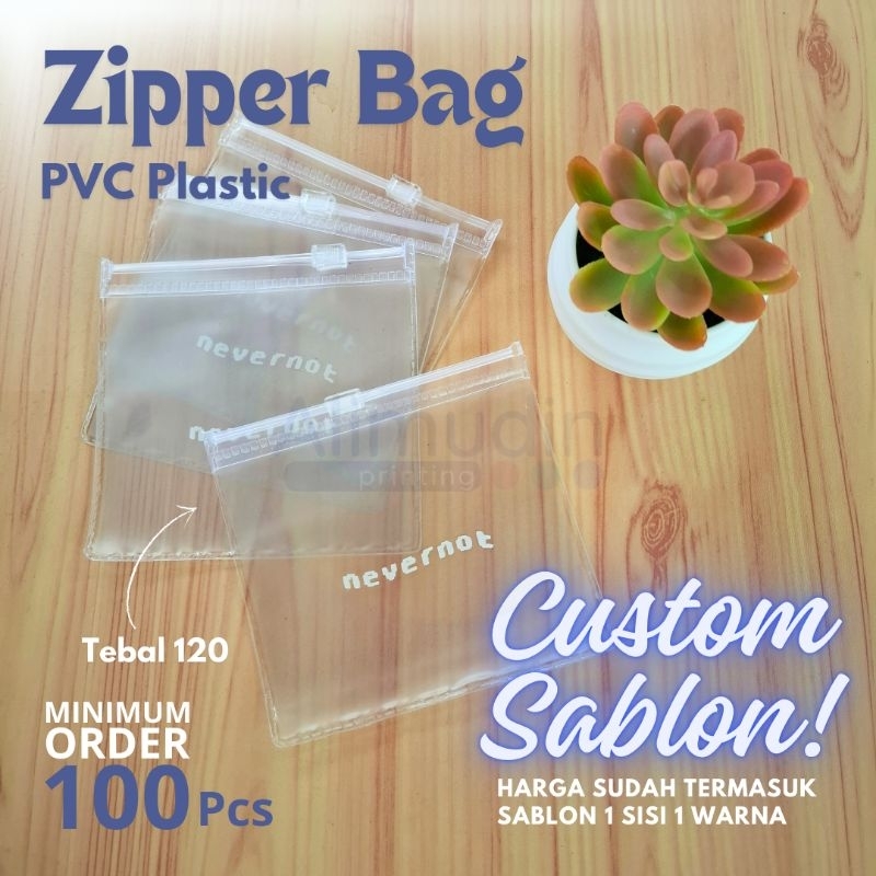 Zipper Bag Mika PVC 10 x 10 120 Mic Custom Sablon | Ziplock | Pouch