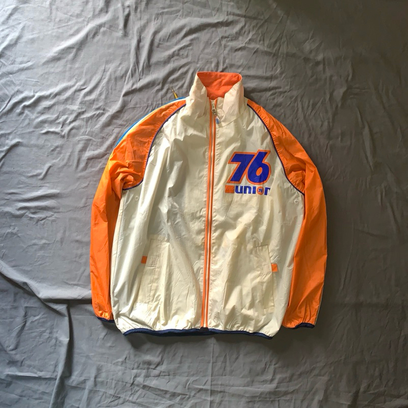 Preloved Lubricants 76 Jacket Warna Krem Orenge
