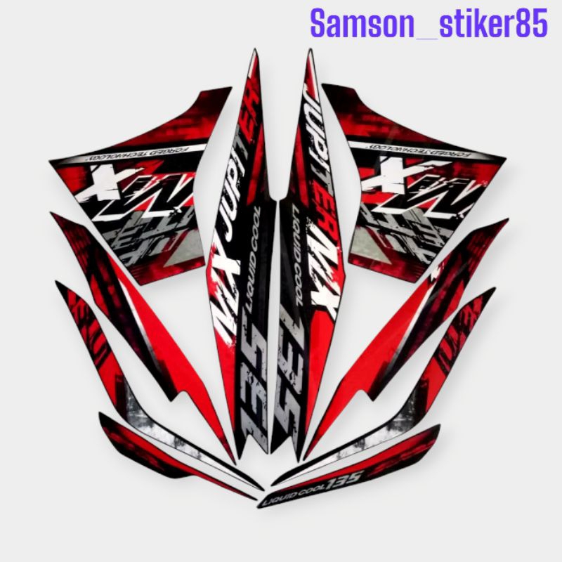 striping lis les polet motor yamaha mx 135 2014 mx new hitam merah list body standar berkualitas