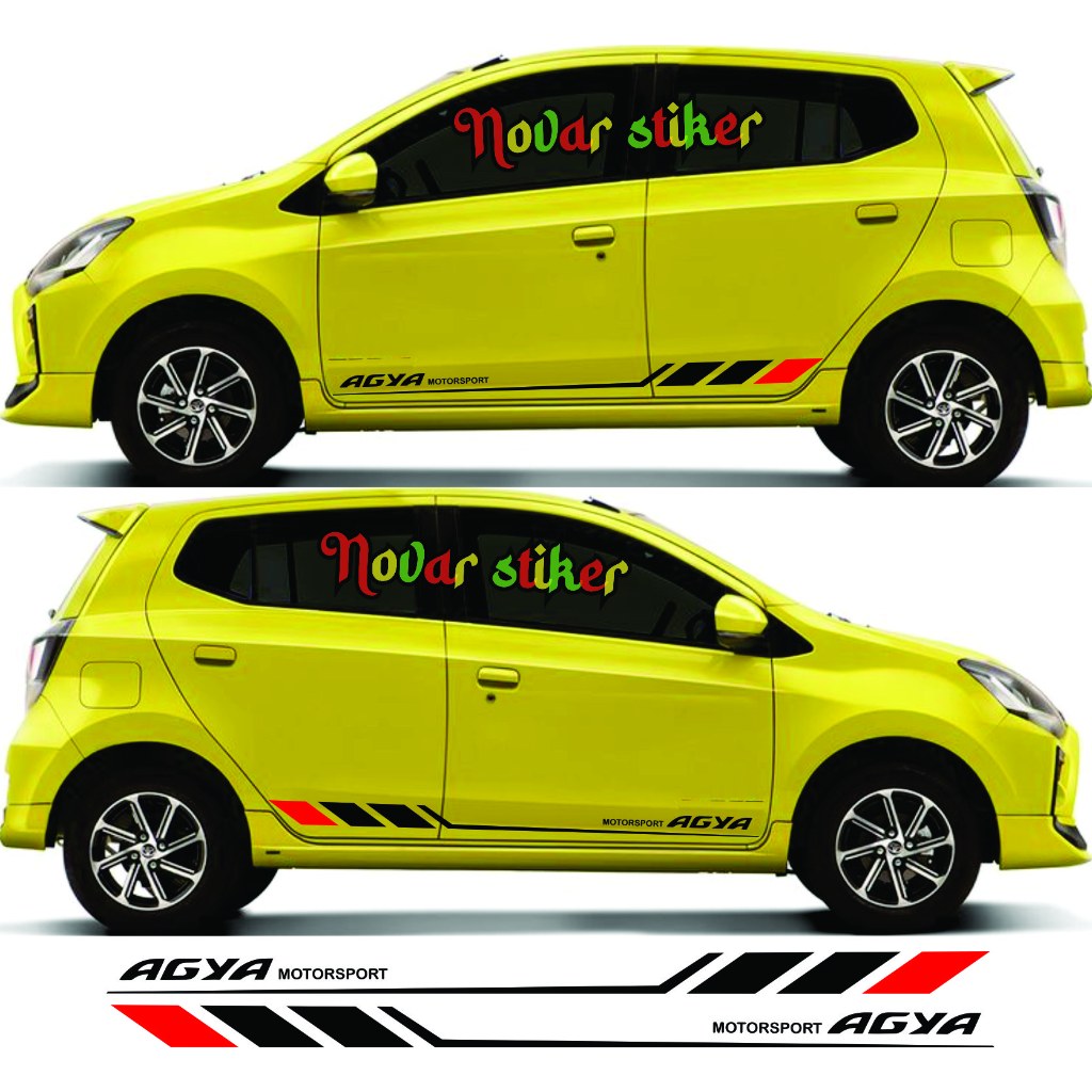 stiker cutting mobil agya stiker list minimalis bodi samping toyota agya