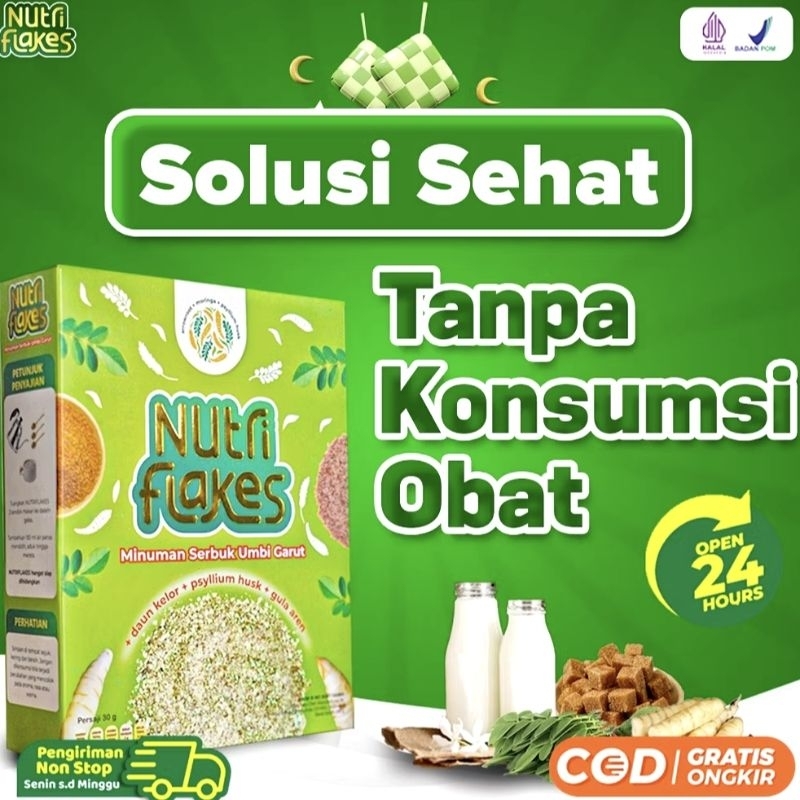 

Nutriflakes Minuman Sereal Serbuk Umbi Garut | Herbal Magh Gerd Penyakit Asam Lambung