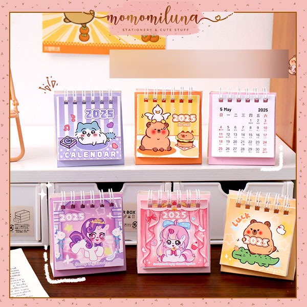 

Kalender mini 2025 lucu cute gambar capybara little pony kalender meja mini HB1870