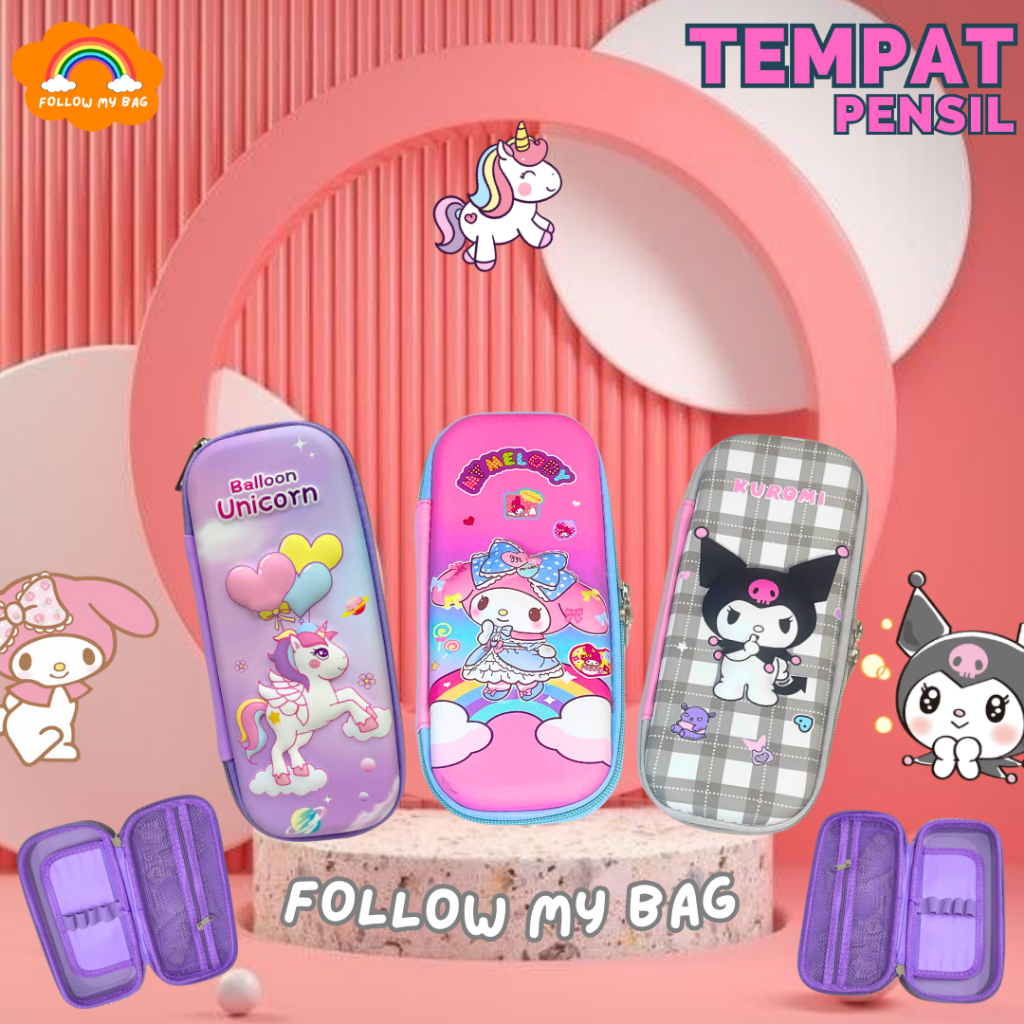 

FMB Tempat Pensil Anak Permepuan Multi Fungsional Kotak Pensil 3D karakter Tempat Alat Tulis 016