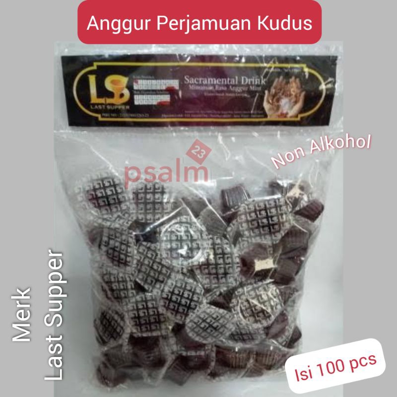 ANGGUR PERJAMUAN KUDUS CUP NON ALKOHOL TANPA HOSTI AYAT LAST SUPPER / LS ISI 100PCS