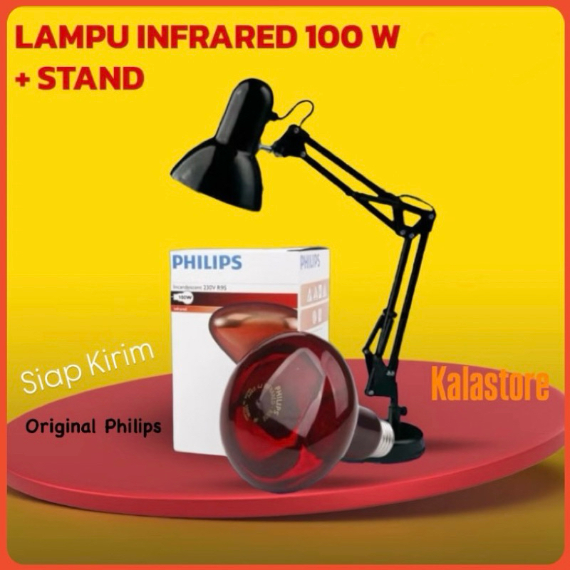 Paket Lampu Terapi Infrared Philips Tiang + Bohlam 100 watt Philips Original Lampu Fisioterapi
