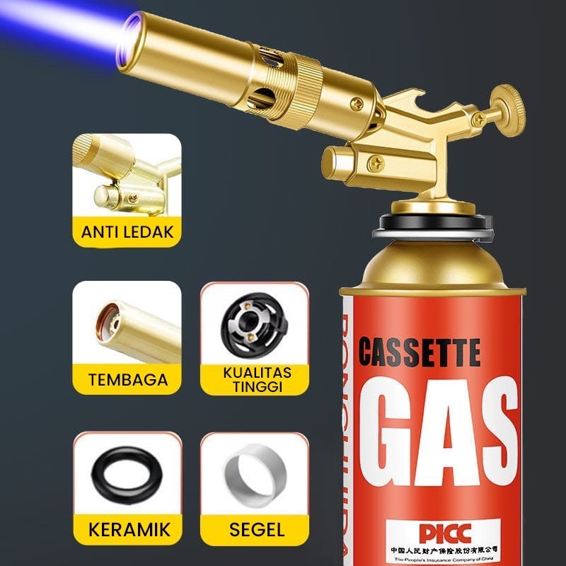 SET Blowtorch Tembaga / Flame Gun Gas Torch / Kepala Las EXTRA TABUNG GAS