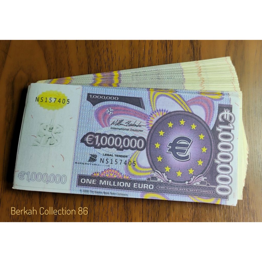 Souvenir Uang Asing 1 Juta Euro Tahun 2000 An Sesuai Foto