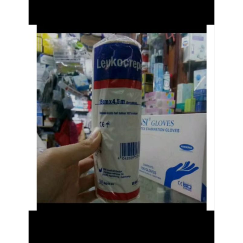 tensocrepe 15 cm x 4.5m perban elastis coklat