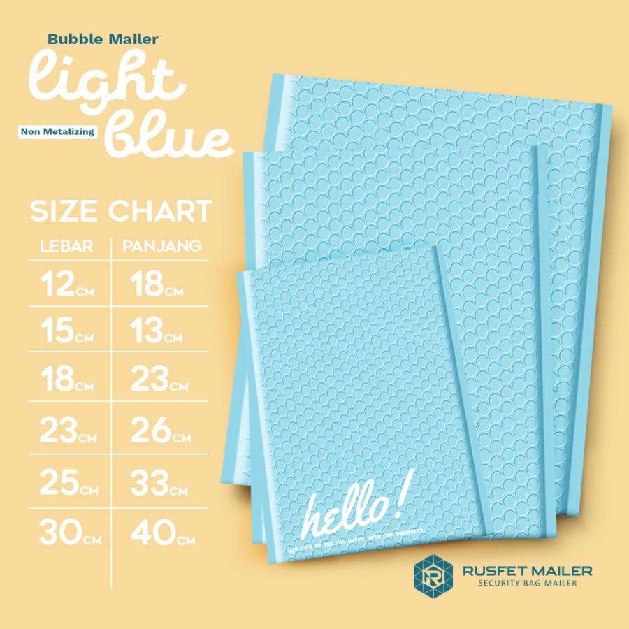 

AMPLOP BUBBLE MAILER SKY BLUE PREMIUM 25x33cm TERMURAH SATUAN