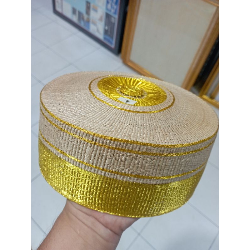 Songkok Recca Tembaga Warna Kuning emas Songko Bone Sulawesi Makassar Topi Pamiring