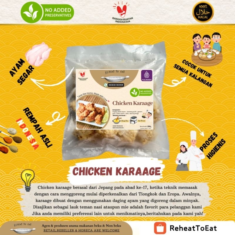 

ReheatToEat Chicken Karaage / Berat : 250 Gram *HALAL*