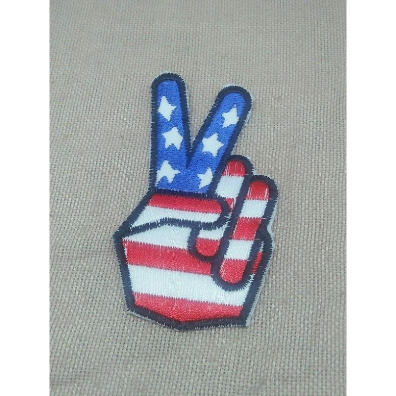 patch bordir american peace pinger flag usa cocok untuk melengkapi tempelan di topi tas kemeja jacke
