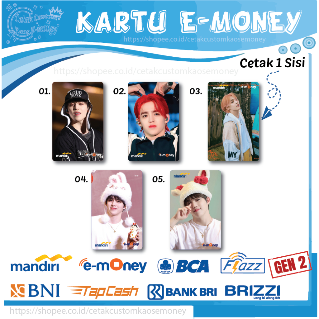KARTU E MONEY E TOLL KPOP S.COUPS SEVENTEEN KOREA EMONEY MANDIRI BCA BNI BRI - 1 SISI
