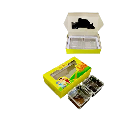 

( 5 pcs ) dus lebaran motif yellow kartun packaging 2 toples hardtop 350 dus dus window non laminasi edisi idul fitri