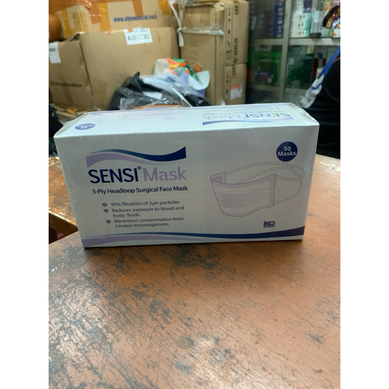 Masker Sensi Headloop 3 ply isi 50 pcs Masker Sensi Hijab Surgical Masker Jilbab Sensi isi 50 murah