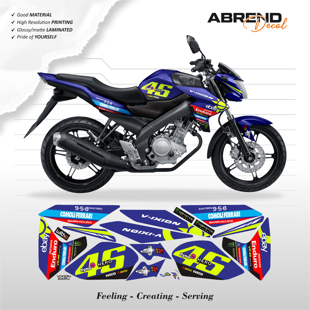 STRIPING VIXION NVL LIVERY PERTAMINA ENDURO RETRO 46 GP / STIKER VIXION NVL STOCK AXEDECAL