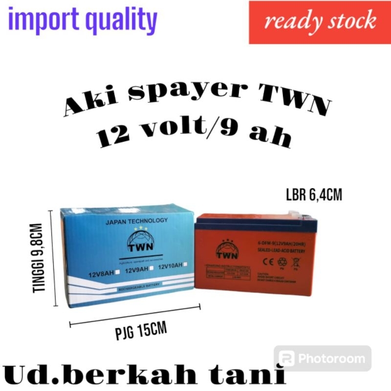 AKI TWN 12 VOLT/9 AH - AKI ELEKTRIK - AKI SPAYER,AKI TANGKI - AKI MOBIL LISTRIK - AKI MOTOR PCX/N MA