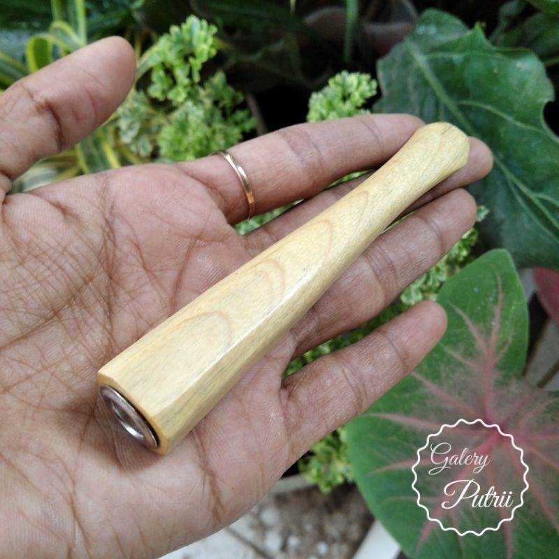 Pipa once / once cangklong / pipa rokok / padutan kayu kemuning segi delapan