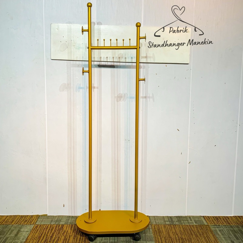 StandHanger Aesthetic Gold | Gawangan Baju Mewah | Gantungan Baju 150 CM | Gawang Premium Butik | Ga