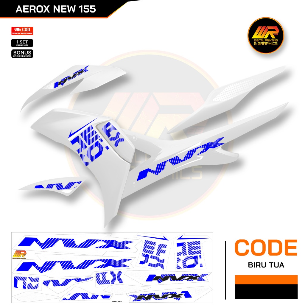 Striping Aerox New 155 Stiker Transparan Bahan Bening Transparan Sticker Aerox New 155