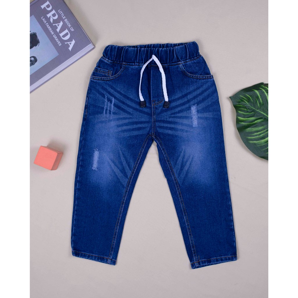 TNT KIDS - Celana Jeans Anak Blue Black | Celana Denim Anak Unisex | Celana Jeans Panjang Stretch |