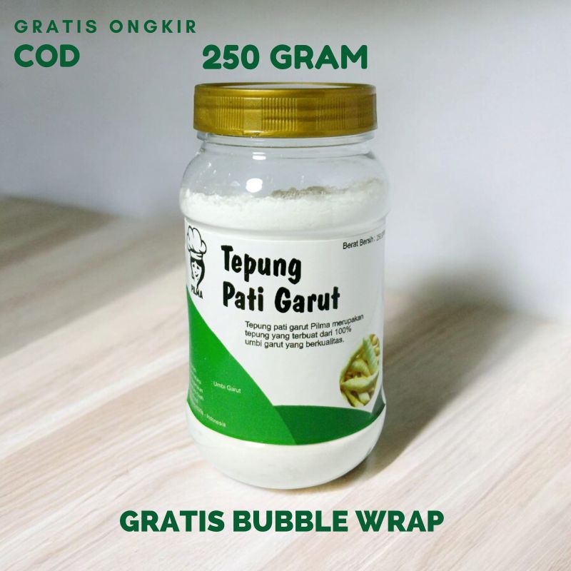 

TEPUNG PATI GARUT ASLI / PATI ASAM LAMBUNG / ANGKRIK / PATI GARUT BERAT BERSIH 250 GRAM