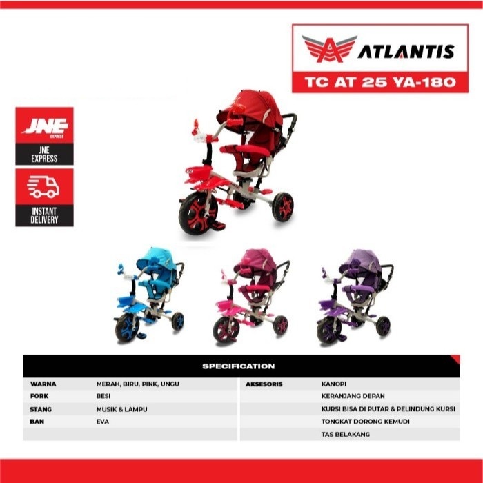 KHUSUS KARGO - Sepeda Anak Roda Tiga Atlantis Tricycle AT 25 Y4-108