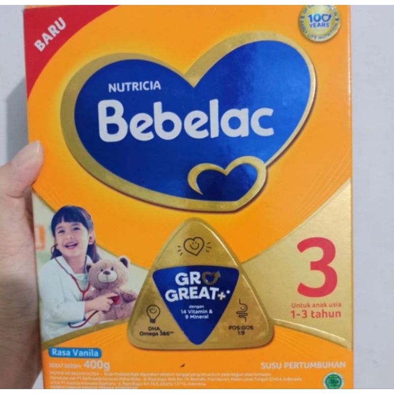 

BEBELAC 3 Susu Pertumbuhan 1-3 Tahun Vanila & Madu 200 gr| Susu Anak