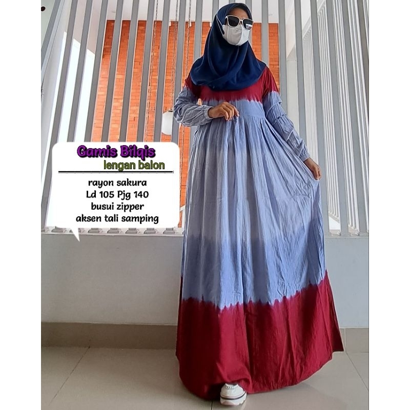 Gamis Bilqis Gradasi Busui - Khayla Batik