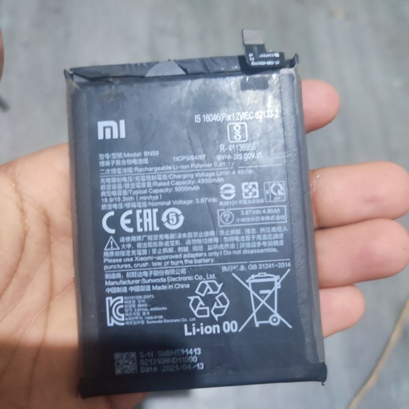 baterai redmi note 10s bn59 original copotan