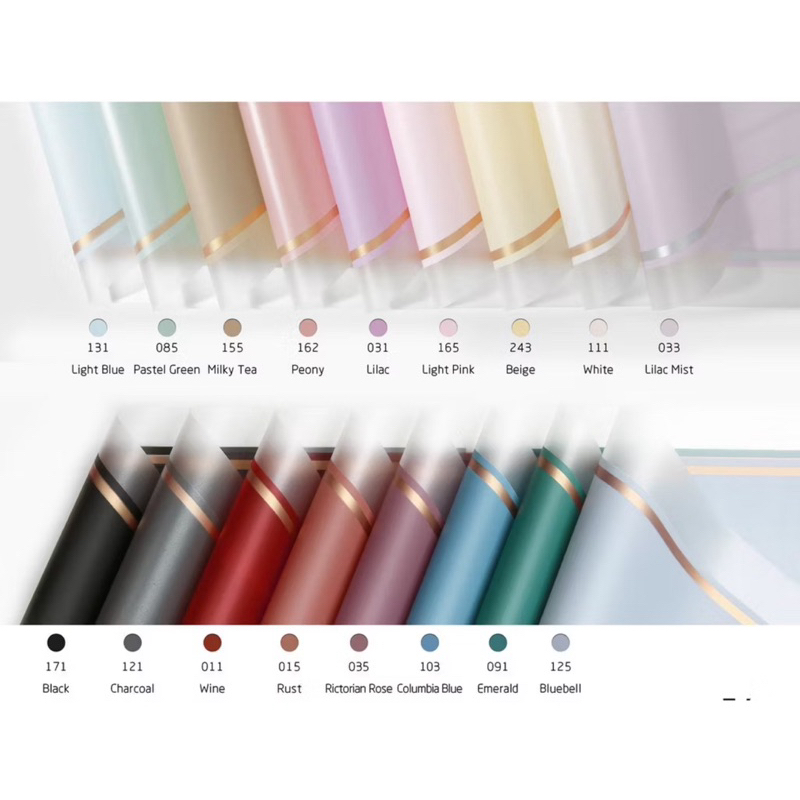 

Kertas Cellophane Buket Bunga Flower Wrapping Paper Celophane / chelophane list gold dan semi transparant