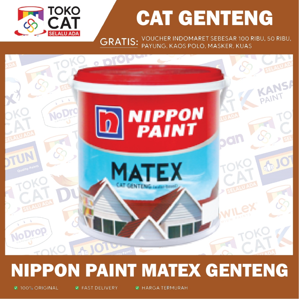 Cat Genteng | Nippon Paint Matex Genteng Putih / Warna 2.5 L | Kemasan Galon