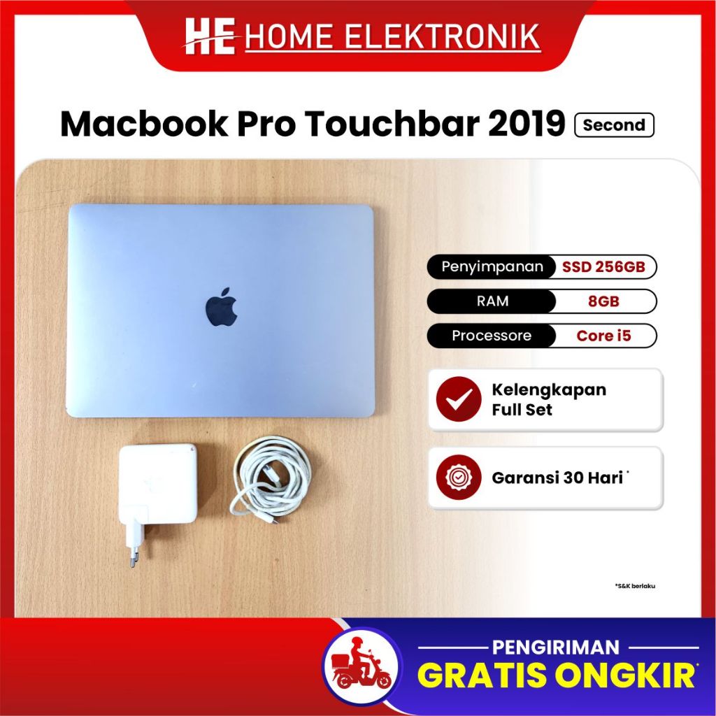 Macbook Pro Touchbar 2019 I5 8/256GB 13 Inch Second Bekas Pemakaian Pribadi