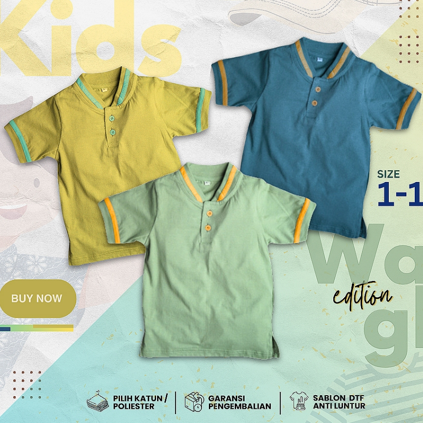Atasan Baju Kaos Polo Wangki Anak Laki Laki 1-14 tahun part 2