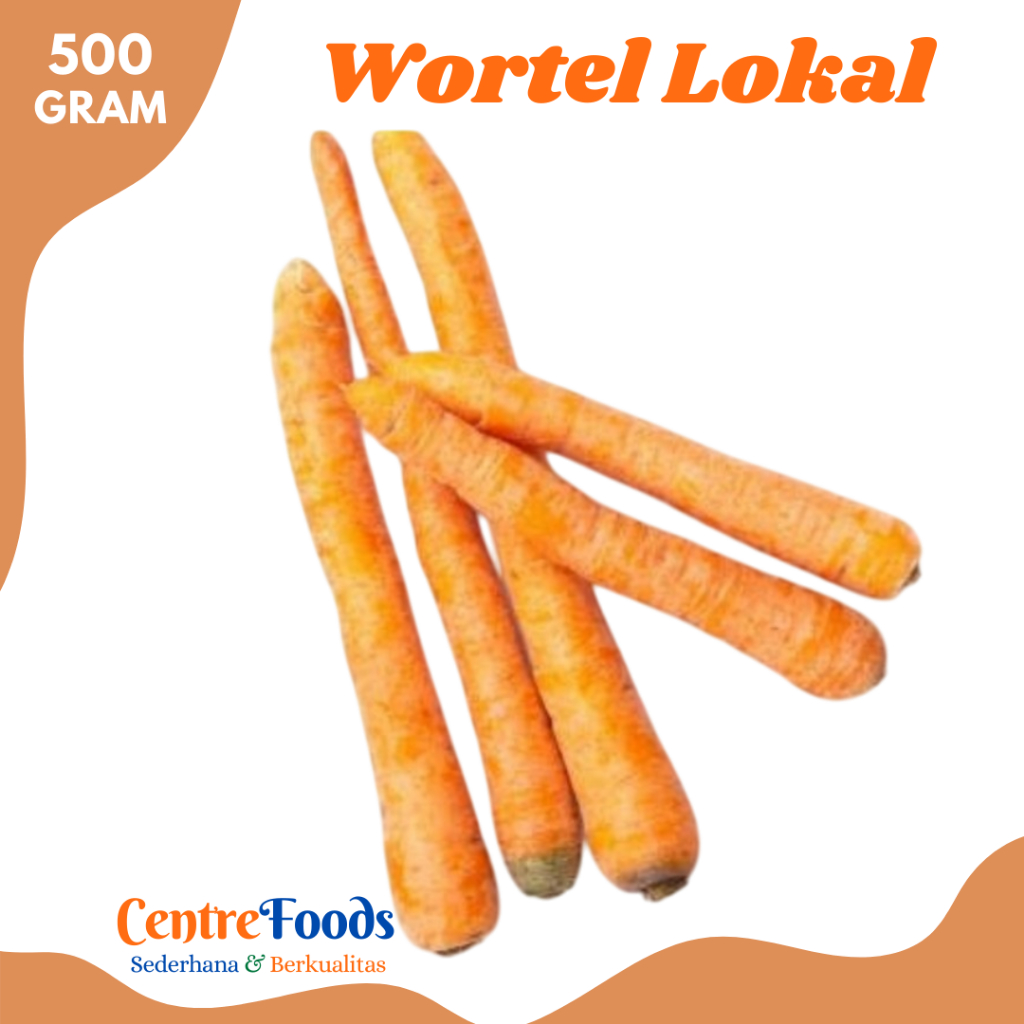 

WORTEL Lokal - Sayur Wortel lokal Fresh | 500gr [ Harga Per 0,5 Kg ]