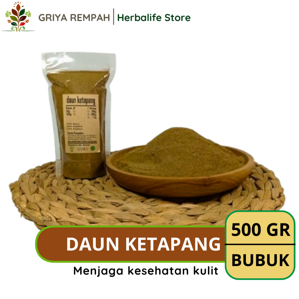 

DAUN KETAPANG BUBUK 500 GRAM Kalis Rempah Herbal Simplisia Alami Kering Premium untuk Ramuan Jamu Tradisional & Kesehatan Terminalia catappa