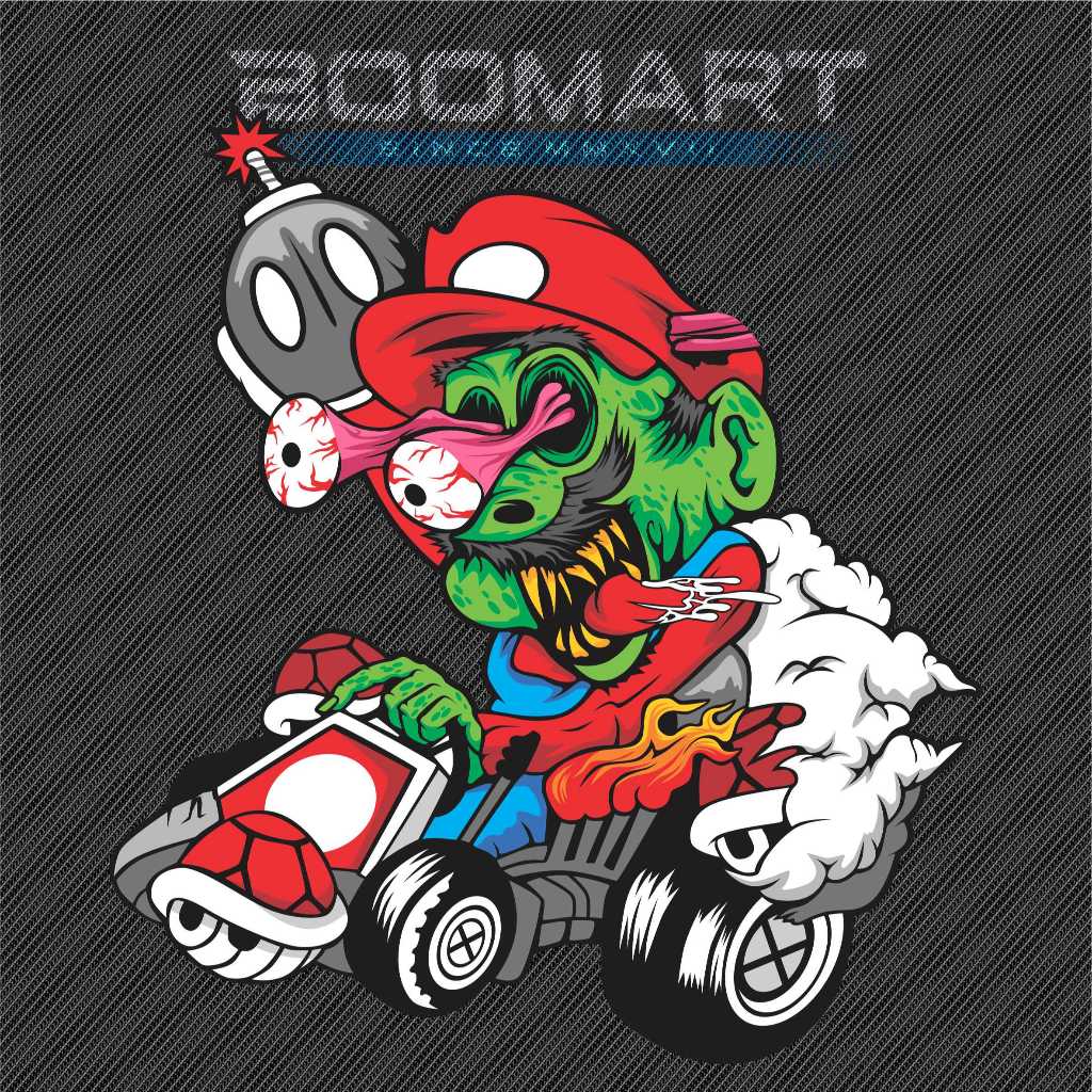 

STICKER A4 KARAKTER MARIO ZOUMBIE