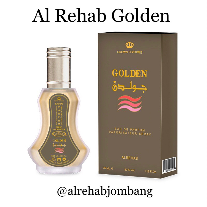 Al Rehab Parfum Golden 35ml Original 100% Parfum Arab Saudi