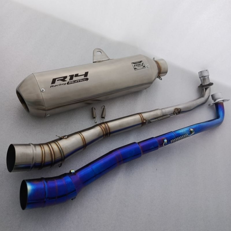 knalpot racing original r14 kapsul bas adem untuk motor bebek ,jupiter z/robot/z1/burhan,vega lama/n
