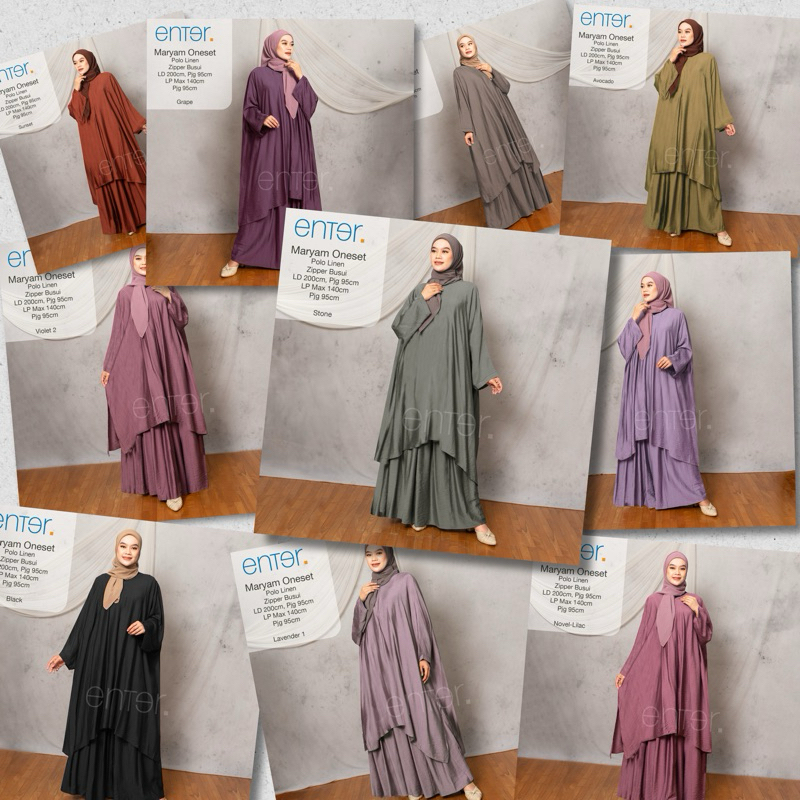 SETELAN ROK MARYAM ONESET SUPER EKSTRA JUMBO ATASAN LD 200 CM Lp ROK MAKSIMAL 140 CM