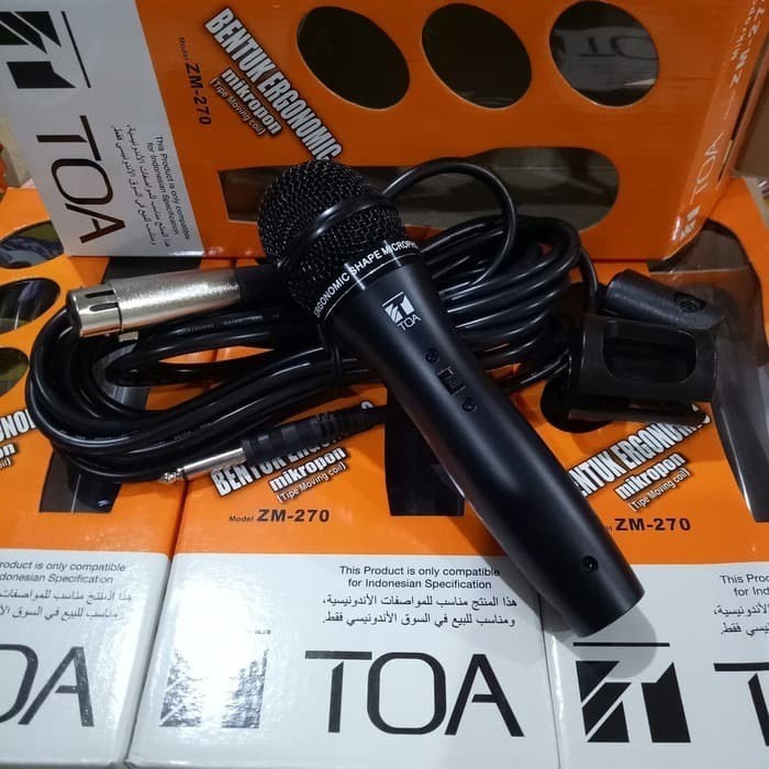 Microphone Karaoke Mic Kabel TOA ZM-270 - Hitam