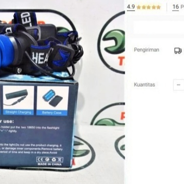 

Senter Kepala WIPRO HLED-10 Lampu Kerja Charge Battery Cordless Zoom