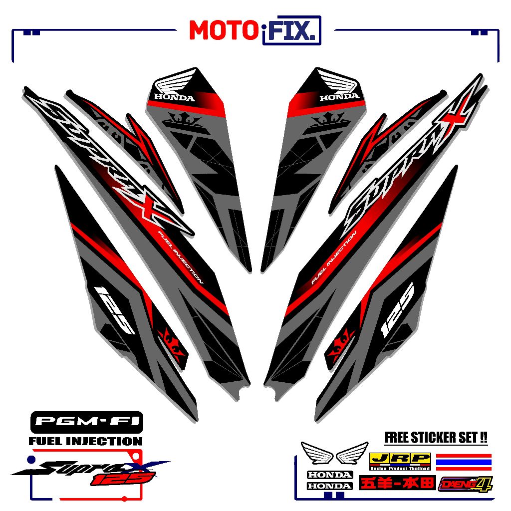 STRIPING MOTOR VARIASI SUPRA X 125 R FI/MT46/BATMAN/STICKER/STIKER POLET SUPRA X INJEKSI/WAVE 125i