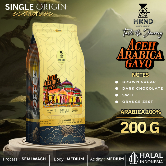 

MKND COFFEE ROASTERY - Arabika Aceh Gayo 200gr Singgel Origin | Biji Kopi Manuawal Brew Roast Beans