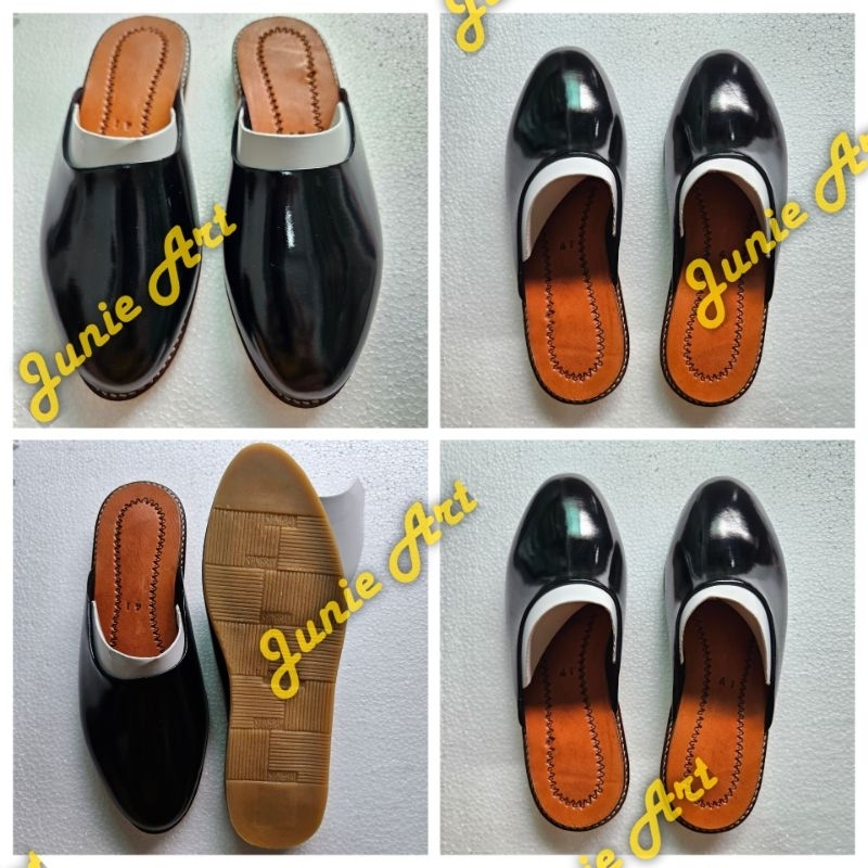 SANDAL SELOP SLOP PRIA KULIT ASLI PREMIUM GLOSY jawa bali