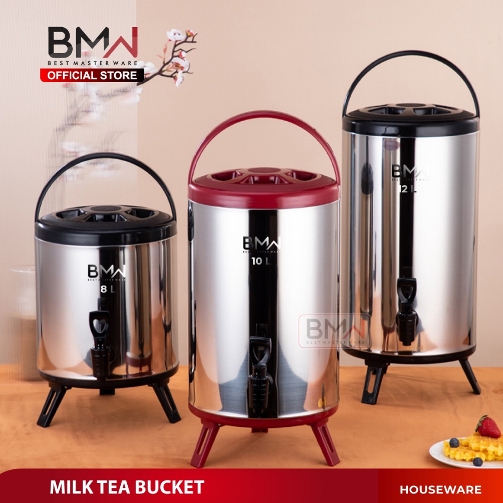 Kompetitif Water Jug Milk Tea Stainless Steel BMW Kitchenware Dispenser Air Panas  Dingin Termos den